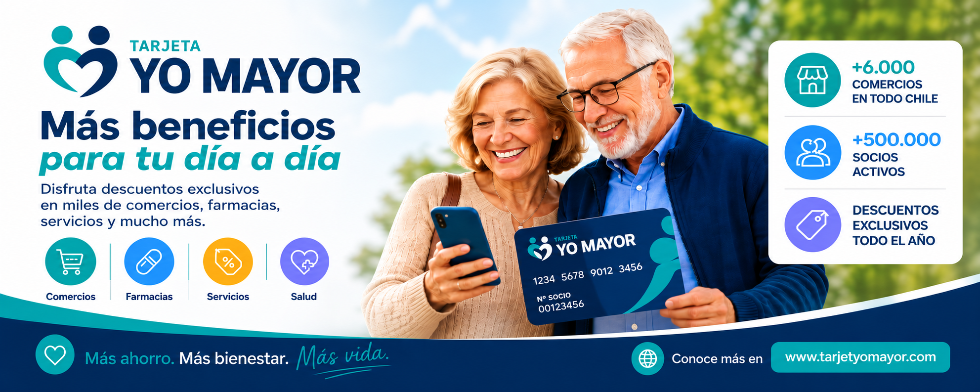 Más beneficios para tu día a día. Disfruta descuentos exclusivos en miles de comercios, farmacias, servicios y salud.